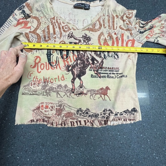 Ladies Ash & Sara western Pullover size XL tan multicolored print - Picture 5 of 13